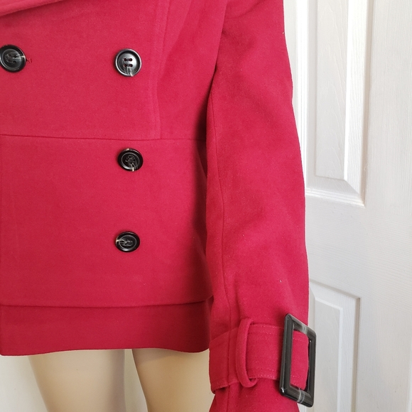 Double Breasted Coat with Faux Fur Trim - Picture 7 of 16